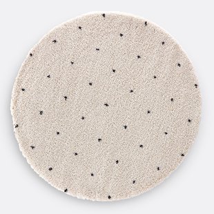 Rond vloerkleed met stippen in berber stijl, Ava