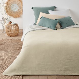 Effen beddensprei in tetra/sherpa Kumla