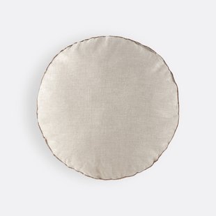 Rond kussen in gewassen linnen, Onega