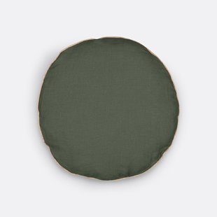 Rond kussen in gewassen linnen, Onega