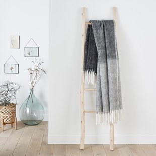 Warme plaid met visgraat motief, Lichen