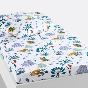 Hoeslaken in biologisch katoen, Petite Jungle