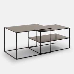 Set van 2 nesting salontafels in staal, Miva