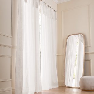 Linnen gordijn met strikken Colin