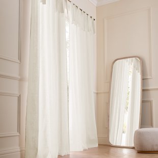 Linnen gordijn met strikken Colin