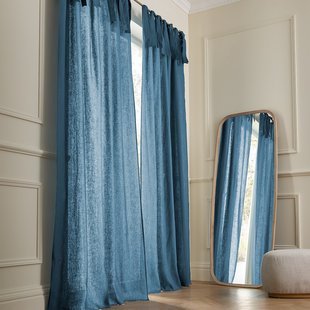 Linnen gordijn met strikken Colin