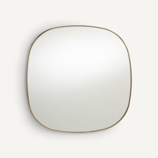 Spiegel in ijzermetaal, verouderde messing, H80 cm, Caligone