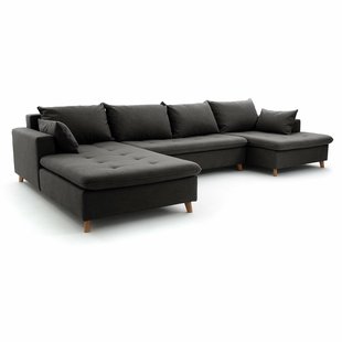 U-vormige zitbank in getextureerde stof, Milare