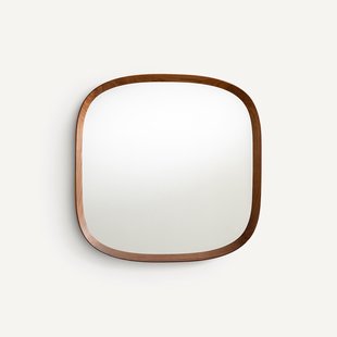 Organische spiegel, massief notenhout, H60cm, Orion