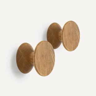 Set van 2 kapstokken in massief eikø 8 cm, Arame