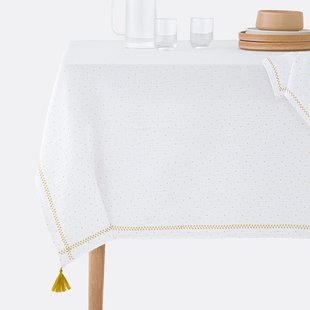 Tafelkleed in tetra, Kumla geborduurde sterren