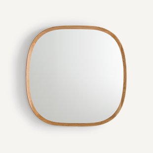 Organische spiegel, massief eikenhout en MDF, H80cm, Orion