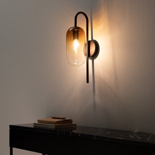Wandlamp in amber glas, Linterna