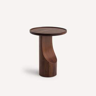 Bijzettafel van notenhout en walnootfineer, Stigido