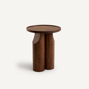 Bijzettafel van notenhout en walnootfineer, Stigido