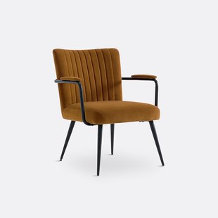 Vintage fluwelen fauteuil met armleuningen, Ronara