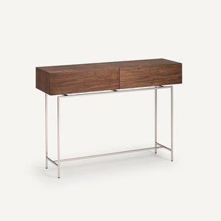 Wandtafel in notenhout, 2 lades, Oreko