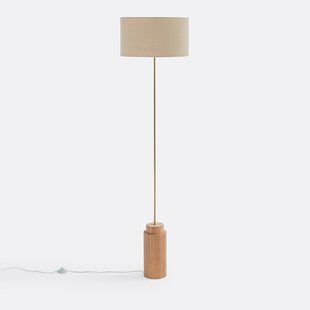 Staande lamp in eik, metaal en linnen, Idna