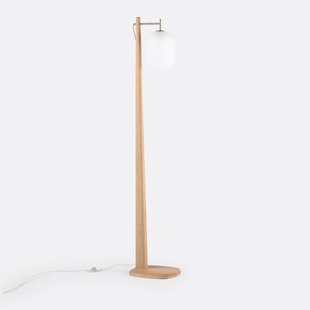 Vloerlamp in eik, metaal en mat glas, Navida