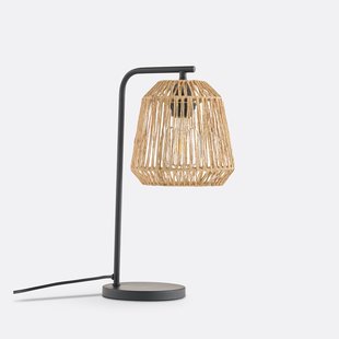 Tafellamp in metaal en hennep, Yaku