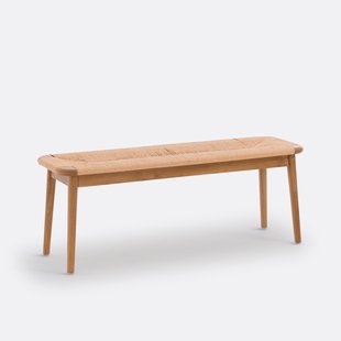 Bank in massief eik en vlechtwerk, Pipo