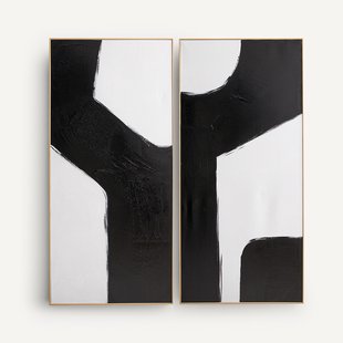 Set van twee handgeschilderde canvassen, Dopio