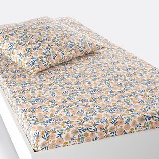 Hoeslaken in perkalkatoen, omslag 30 cm Ohara