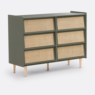 Ladekast met 6 lades in rotan, Kaya