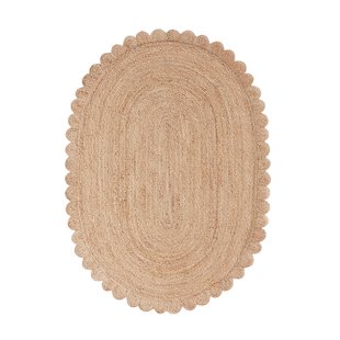 Ovalen vloerkleed in jute, Aftas
