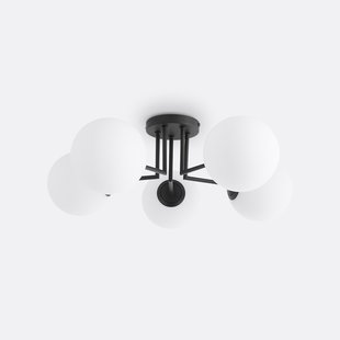 Plafondlamp in metaal en opaline glas, Atea