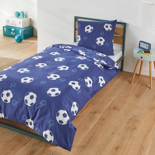 Bedset in katoen, vierkante kussensloop Blue Goal