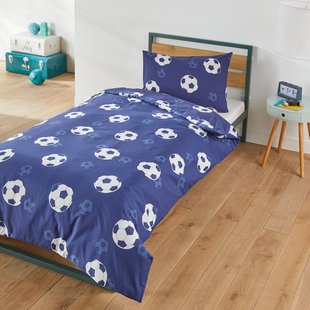 Bedset in katoen, rechthoekige kussensloop , Blue Goal