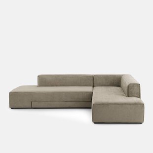 Hoekbank links of rechts, omvormbaar, fluweel met structuur, Ginosa