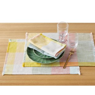 Set van 2 placemats in geverfd/geweven katoen, Formia