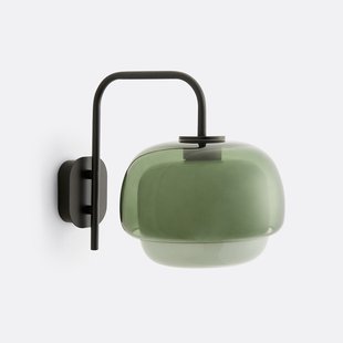 Wandlamp in gekleurd glas en metaal, Kinoko