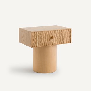 Nachtkastje in massief eikenhout en eikenfineer, Mason