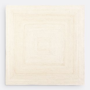 Vierkant vloerkleed in bleached jute, Aftas