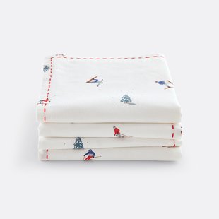 Set van 4 servetten, gewassen katoen, Tout Schuss