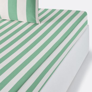 Hoeslaken in katoen, omslag 25 cm, Hendaye groen