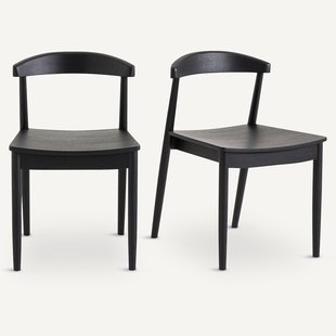 Set van 2 stoelen in eik met zwarte tint, Galb