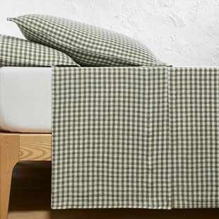 Plat laken in gewassen linnen, Acélie Kaki