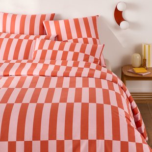 Dekbedovertrek 50% gerecycled katoen, Tabaka rood