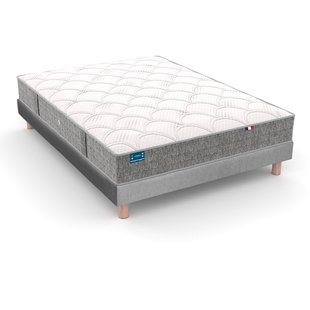 Set van halfharde schuimmatras en gestoffeerde lattenbodem met bekleding