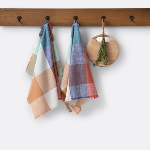 Set van 2 geweven-geverfde katoenen theedoeken, Formia