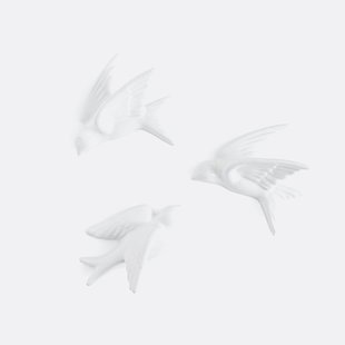 Set van 3 zwaluwen in aardewerk, Paolina