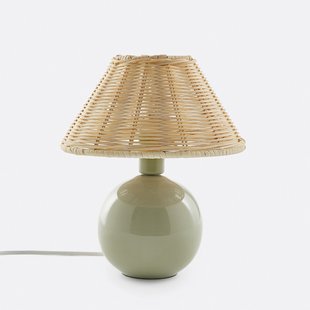 Tafellamp in keramiek en rotan, Alios