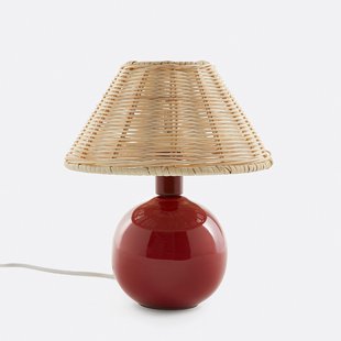 Tafellamp in keramiek en rotan, Alios