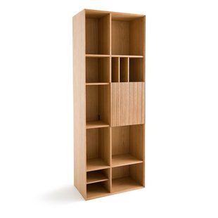 Boekenkast met 1 deur in eiken en fineer, Mikube