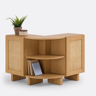 Hoekmeubel voor bankruggen eik en rotanriet, Arty