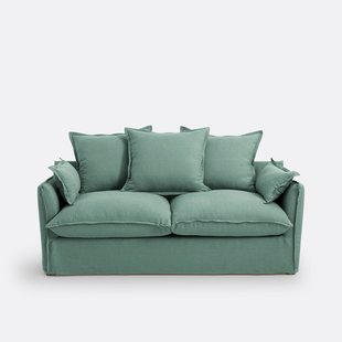 Slaapbank H14 cm, gekreukt linnen, Odna